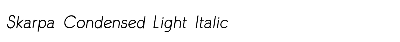 Skarpa Condensed Light Italic